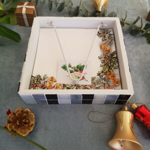 Black, Grey and White Mosaic Serviette Holder