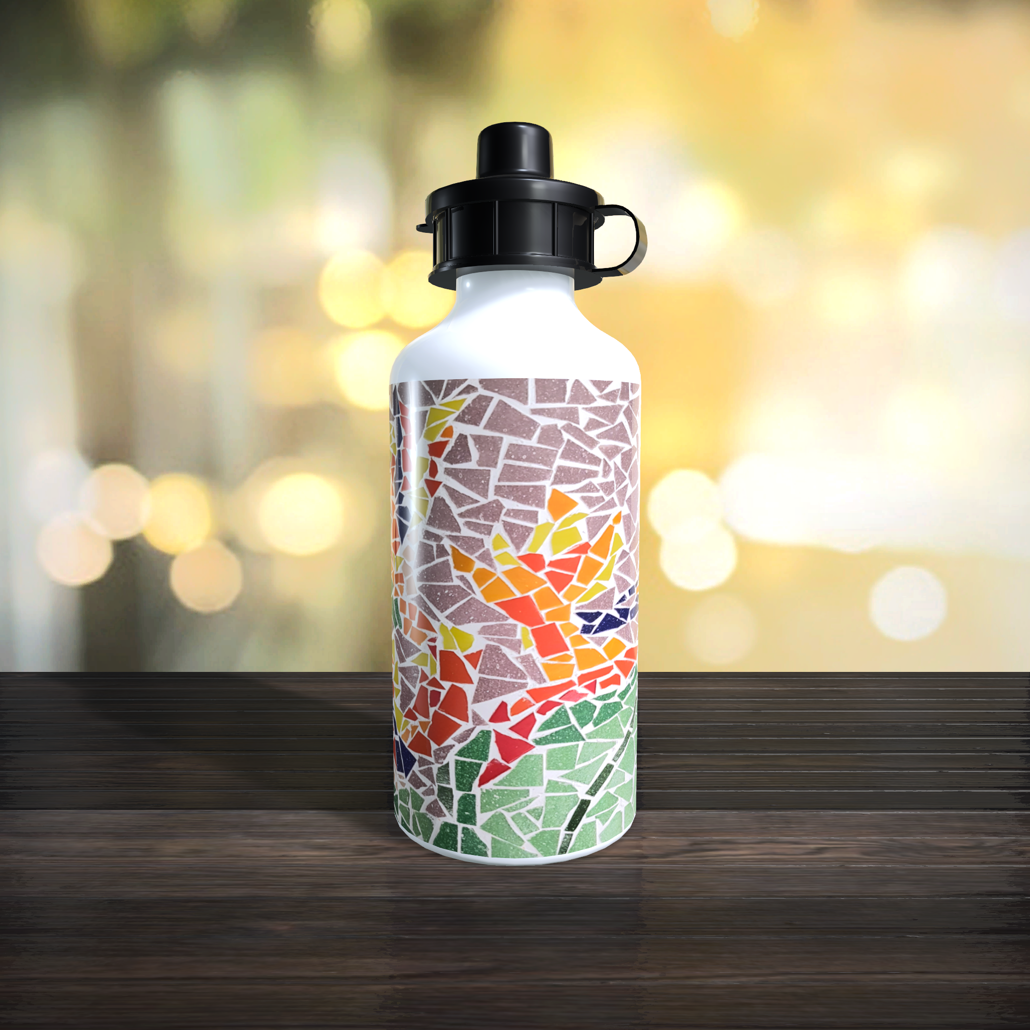 Bird of Paradise Flip Top Sip Lid Water Bottle on Purple Background - Image 2