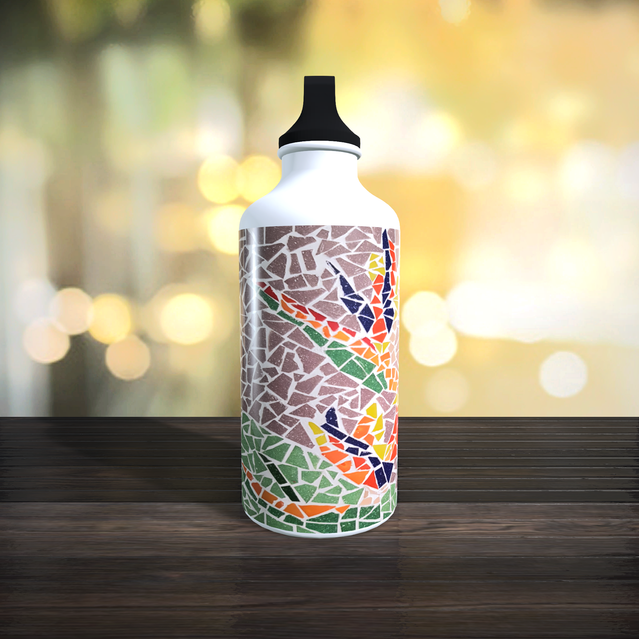 Bird of Paradise Screw Top Water Bottle on Purple Background - Image 3