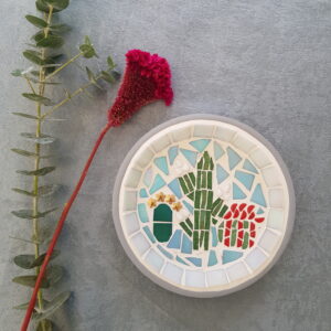 Cacti Mosaic in Plant Saucer