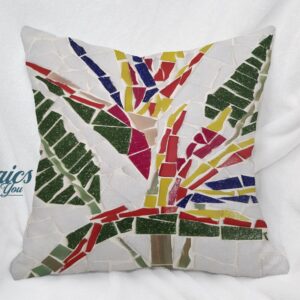 Bird of Paradise Cushion on White Background