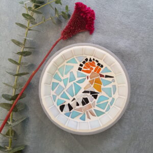 Hoopoe Mosaic in Plant Saucer