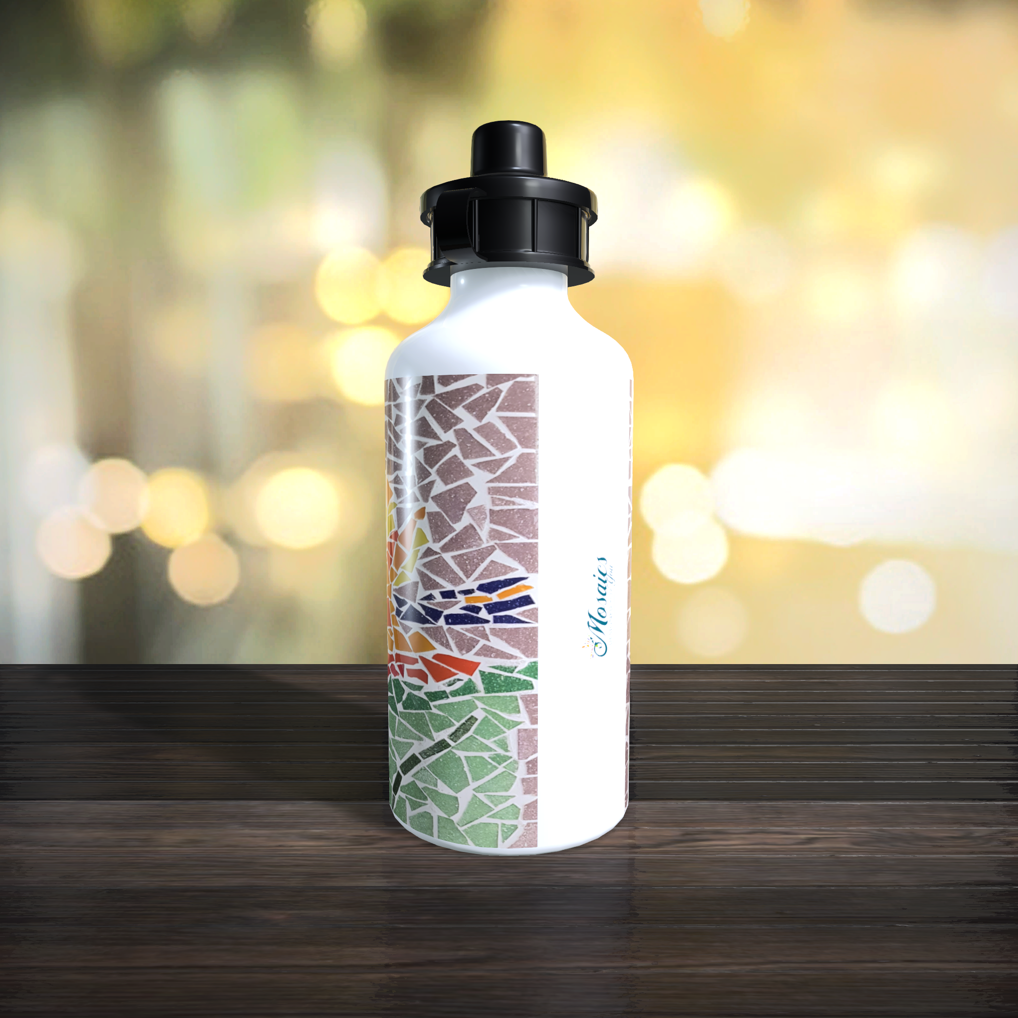 Bird of Paradise Flip Top Sip Lid Water Bottle on Purple Background - Image 5
