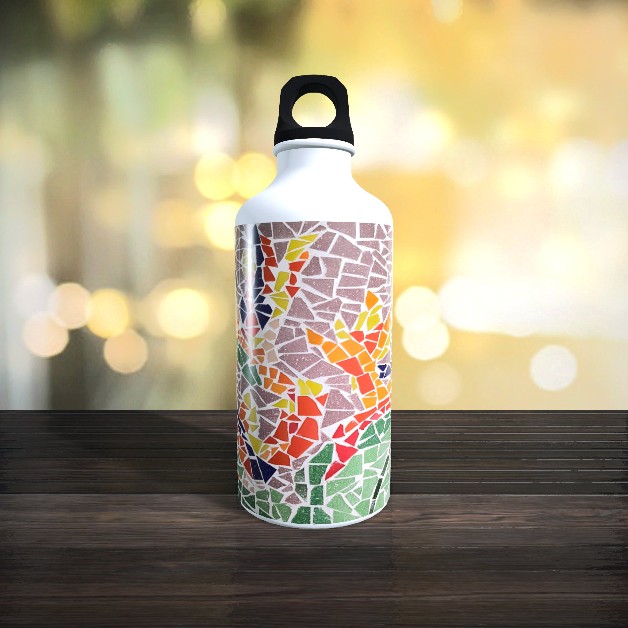 Bird of Paradise Screw Top Water Bottle on Purple Background - Image 2