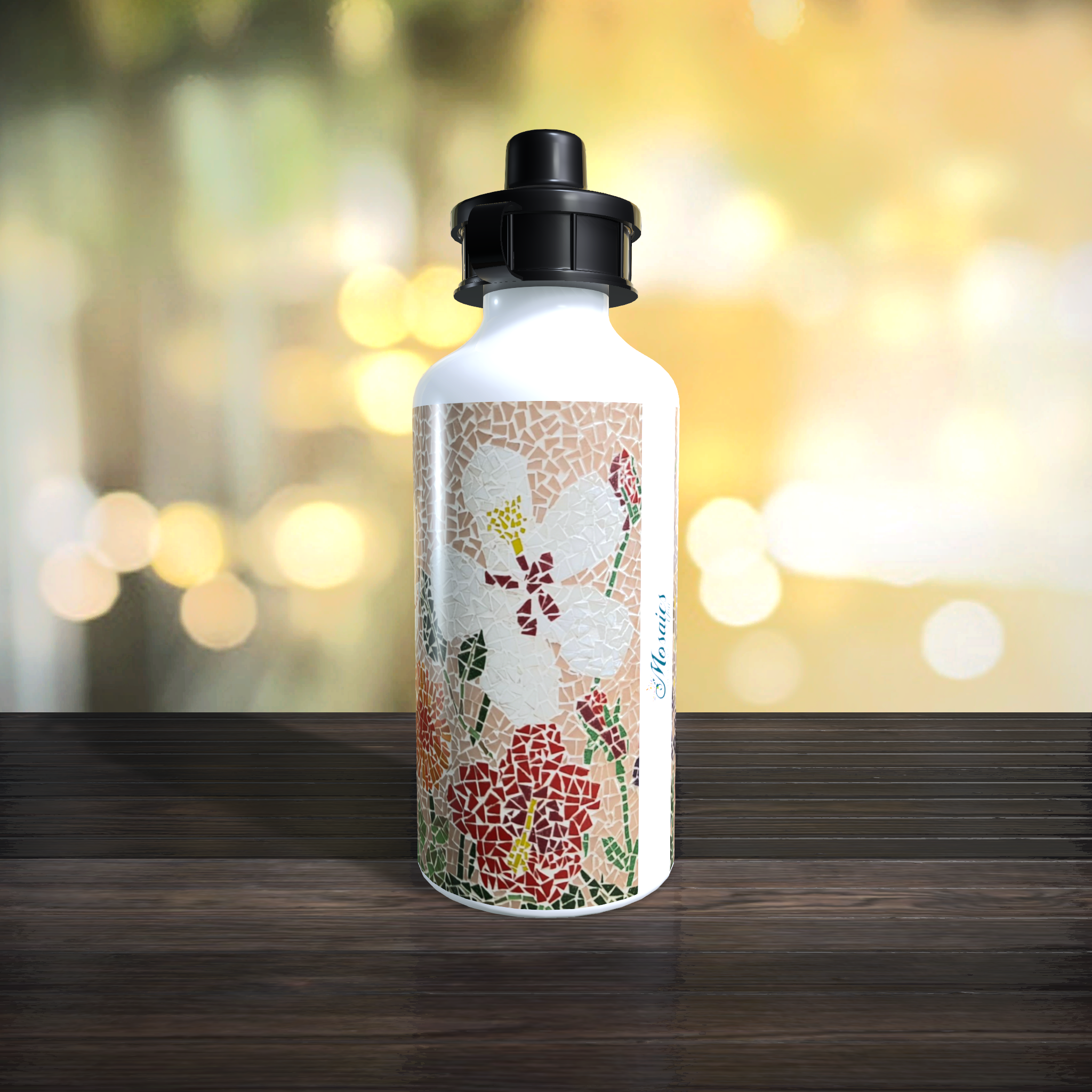 Flower Flip Top Sip Lid Water Bottle - Image 2