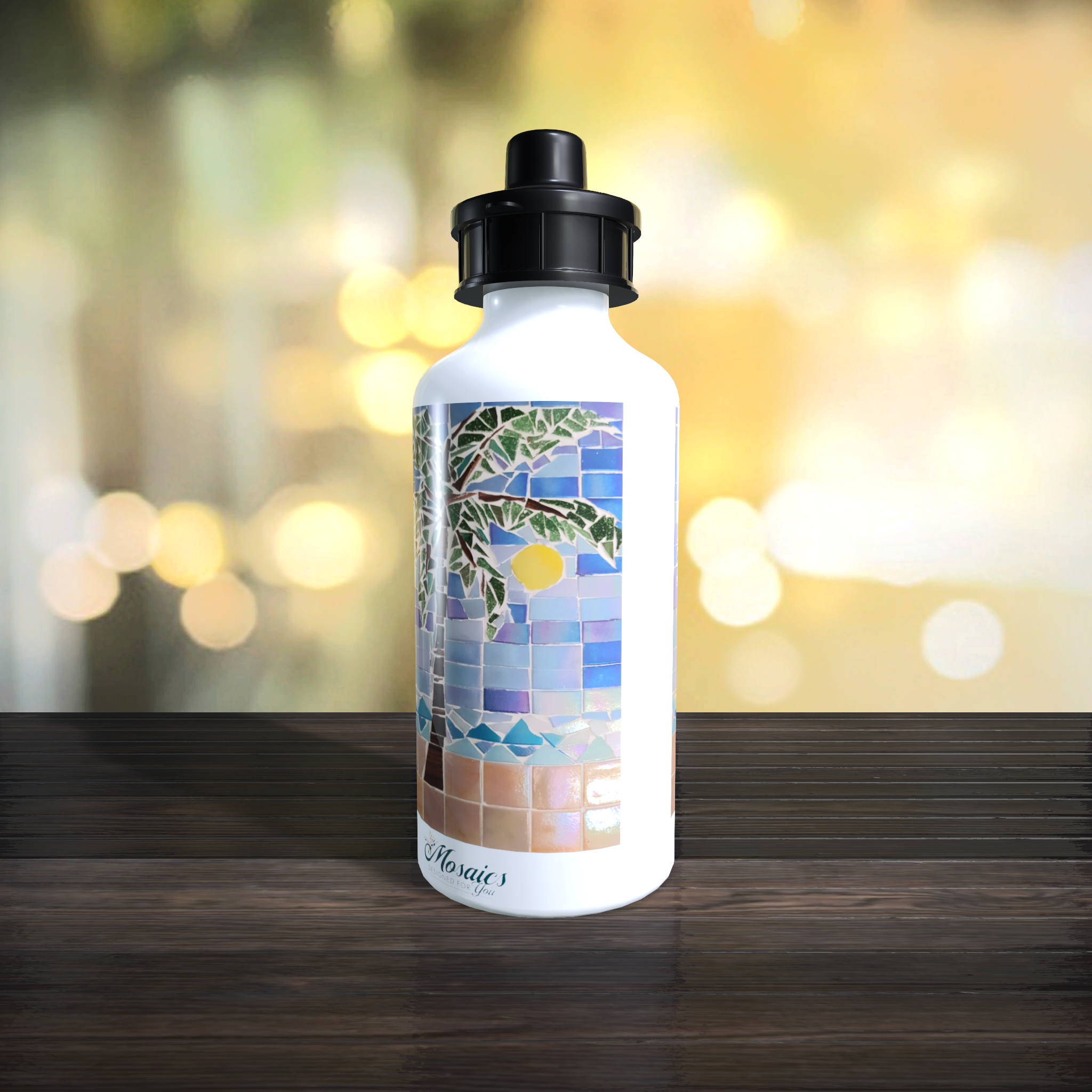 Palm Tree Flip Top Sip Lid Water Bottle - Image 3
