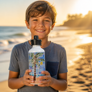 Palm Tree Flip Top Sip Lid Water Bottle