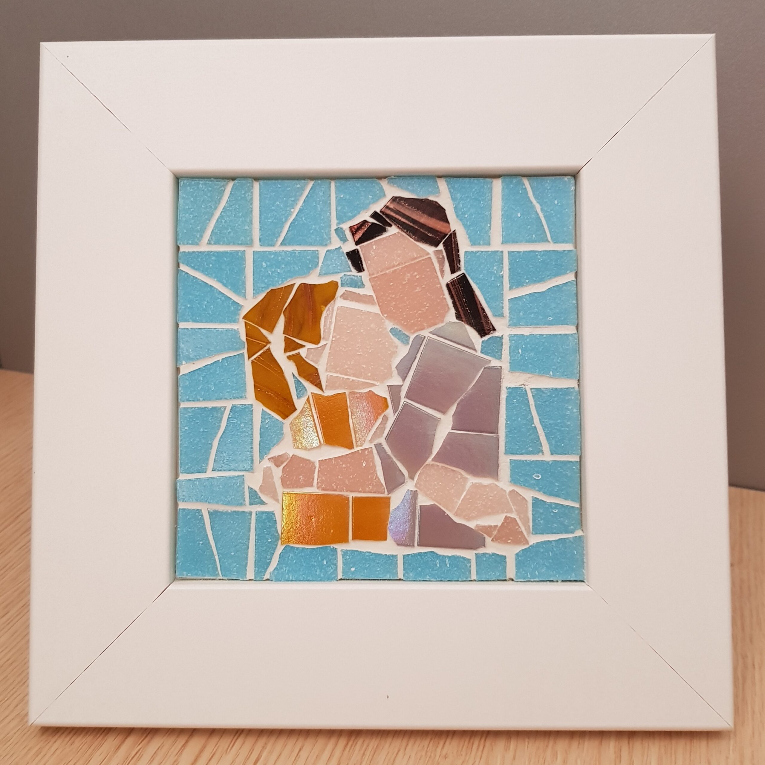Mother and Daughter Hugging Mosaic in a Frame - Image 3