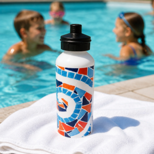 Abstract Flip Top Sip Lid Water Bottle