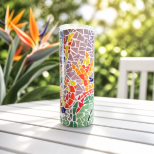 Bird of Paradise Tumbler on Purple Background