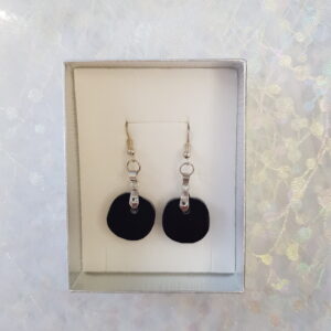 Isabella Black Glass Earrings