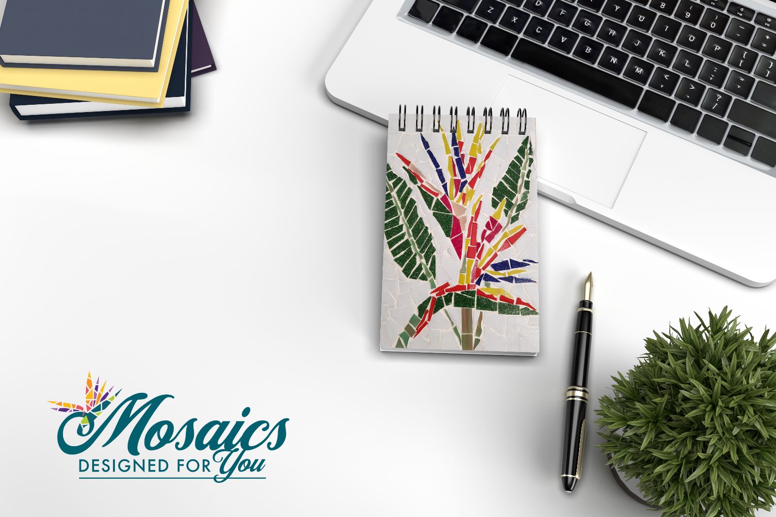 Bird of Paradise on a White Background A6 Notebook