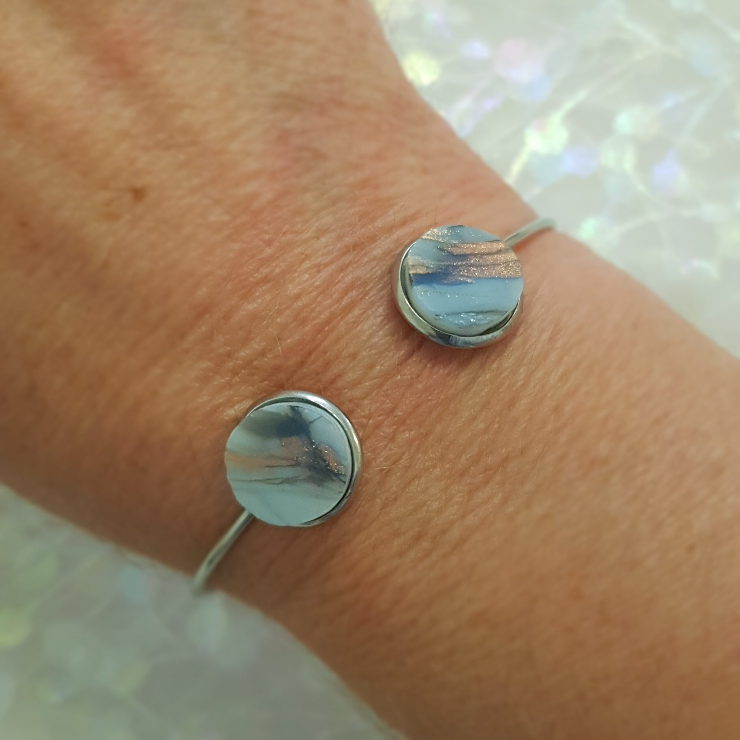 Bangle with Grey Metallic Glass - Image 2