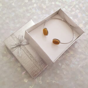 Bangle with Yellow Metallic Glass