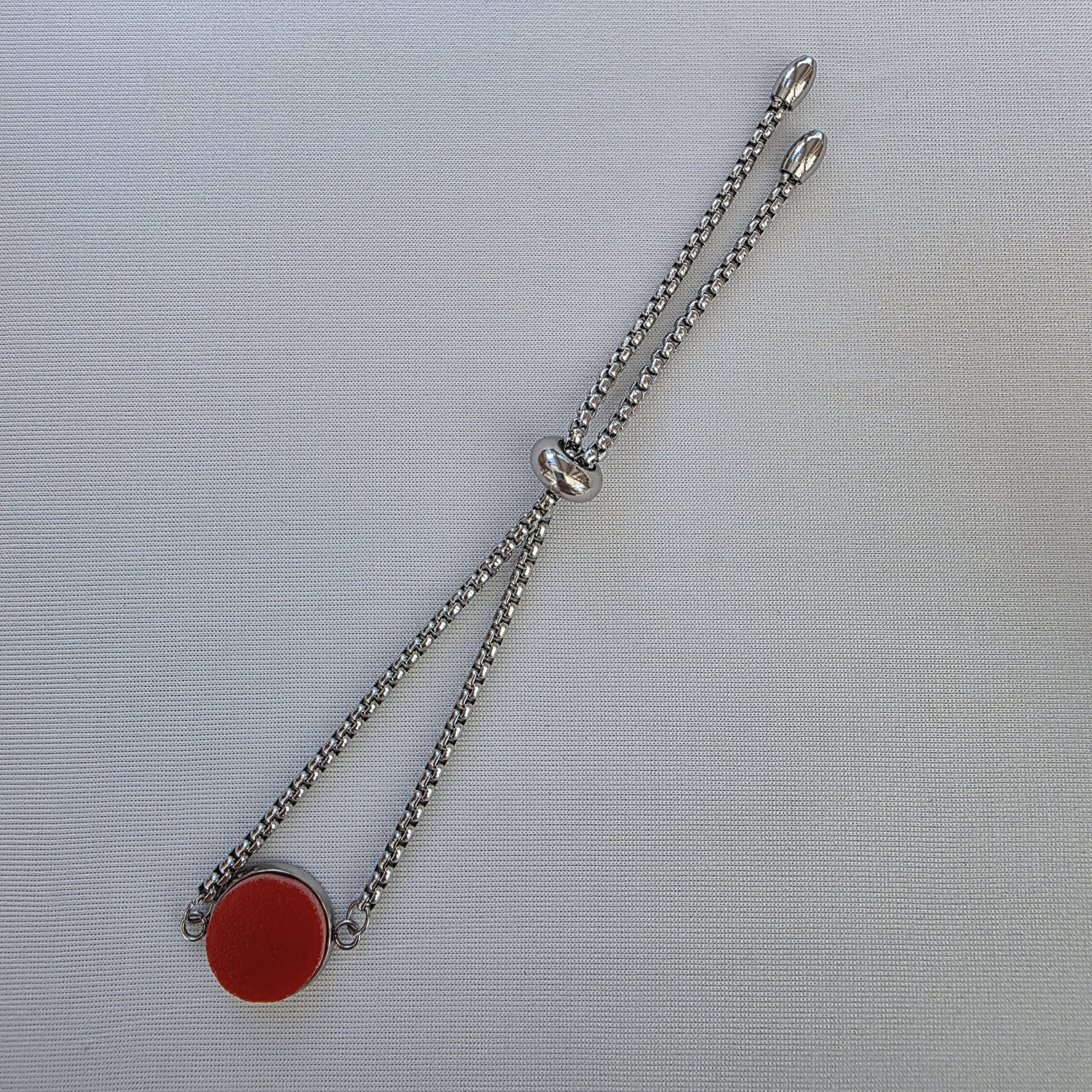 Adjustable Bracelet with Red Glass - Image 4
