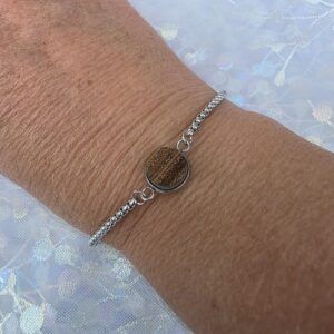 Adjustable Bracelet with Brown Metallic Glass