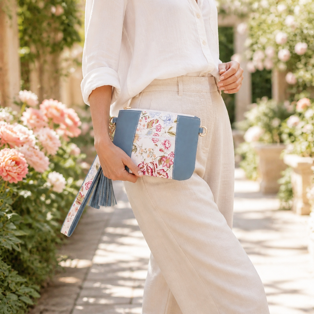 Bloom Pale Denim Handbag