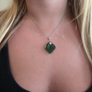 Karen Dark Green Metallic Glass Necklace