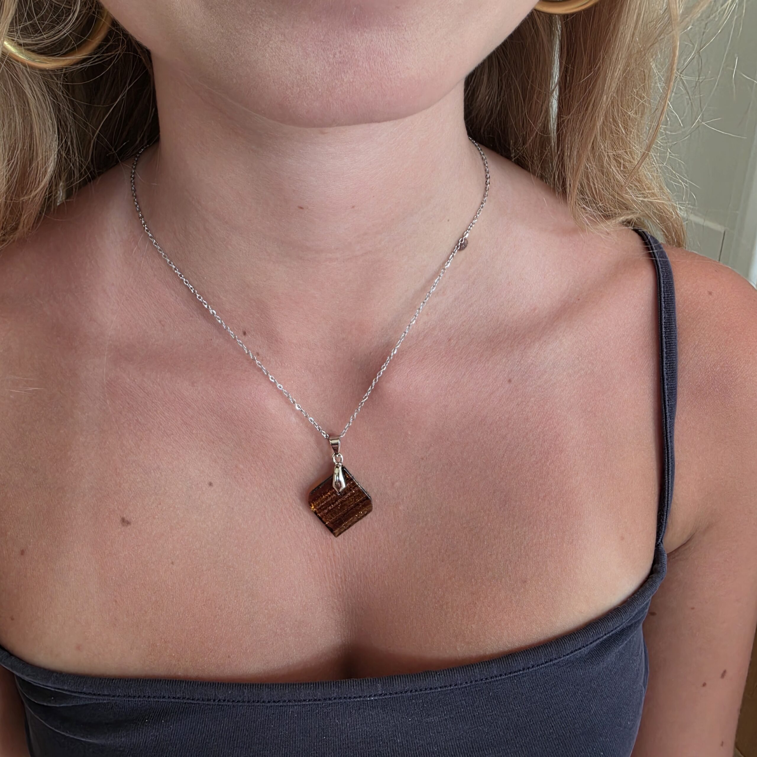 Karen Brown Metallic Glass Necklace
