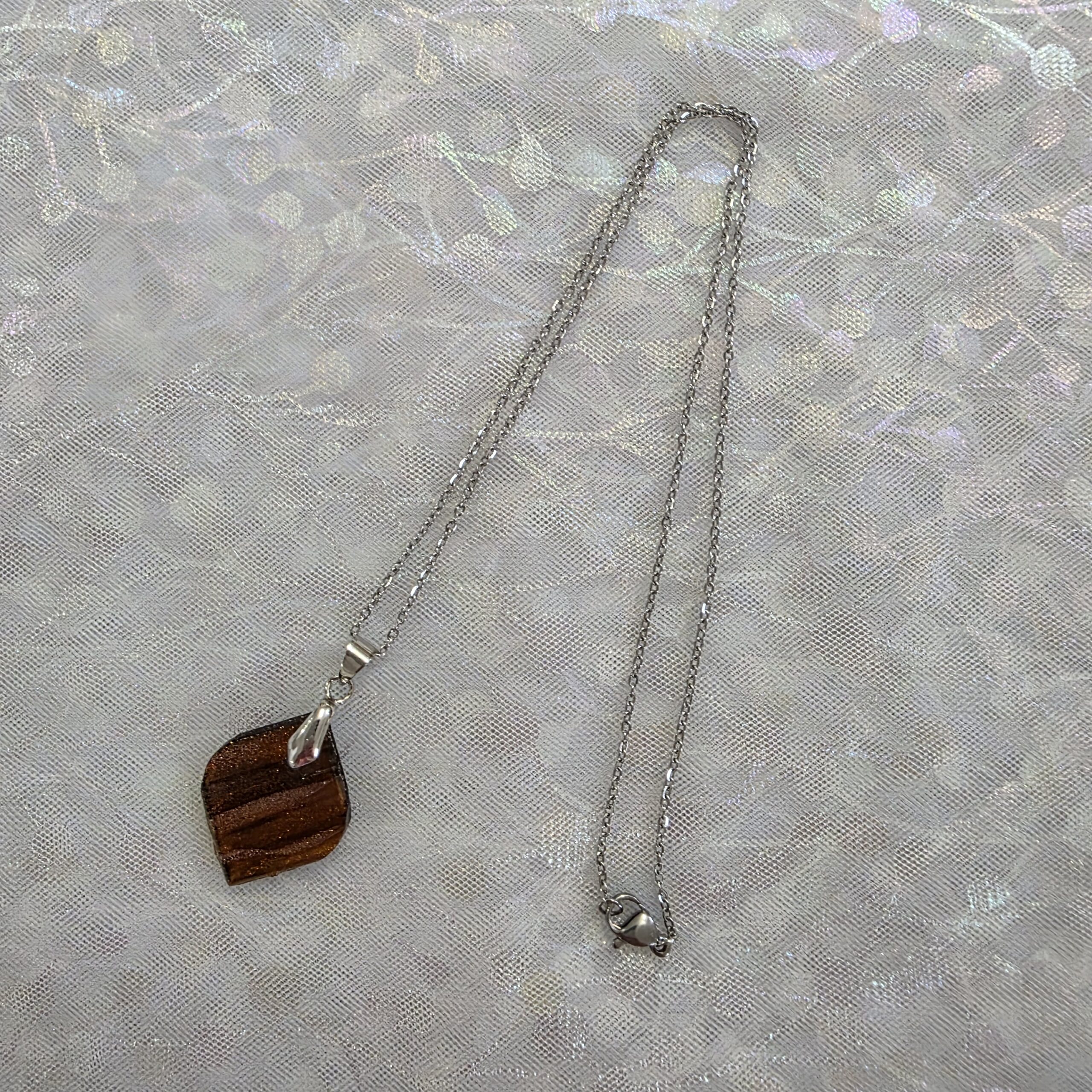 Valerie Brown Metallic Glass Necklace - Image 5