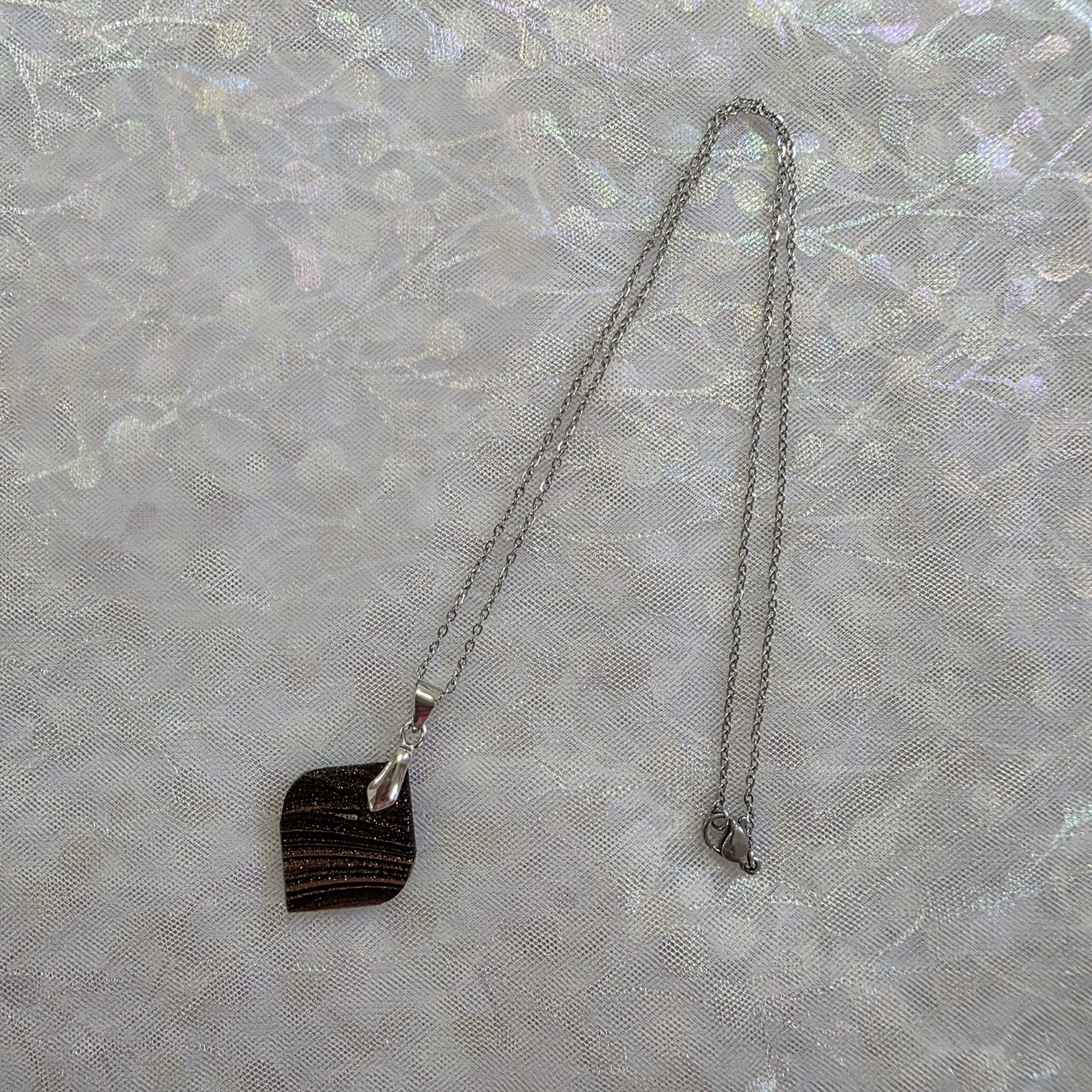 Valerie Black Metallic Glass Necklace - Image 5