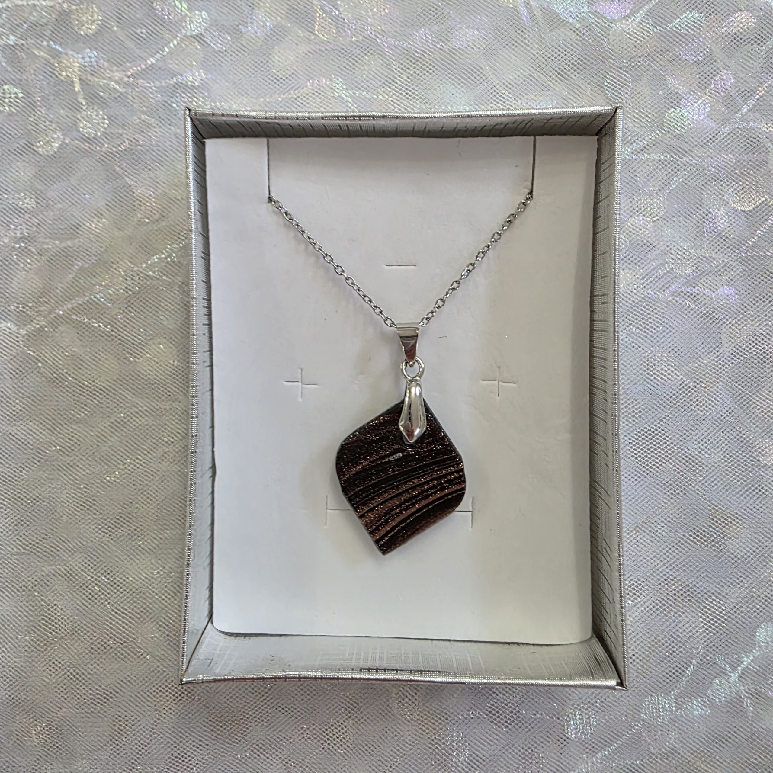 Valerie Black Metallic Glass Necklace - Image 4