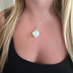 Valerie Light Teal Metallic Glass Necklace