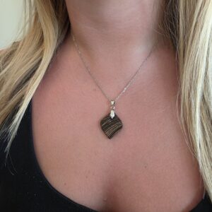 Valerie Black Metallic Glass Necklace