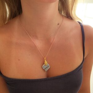 Valerie Grey Metallic Glass Necklace