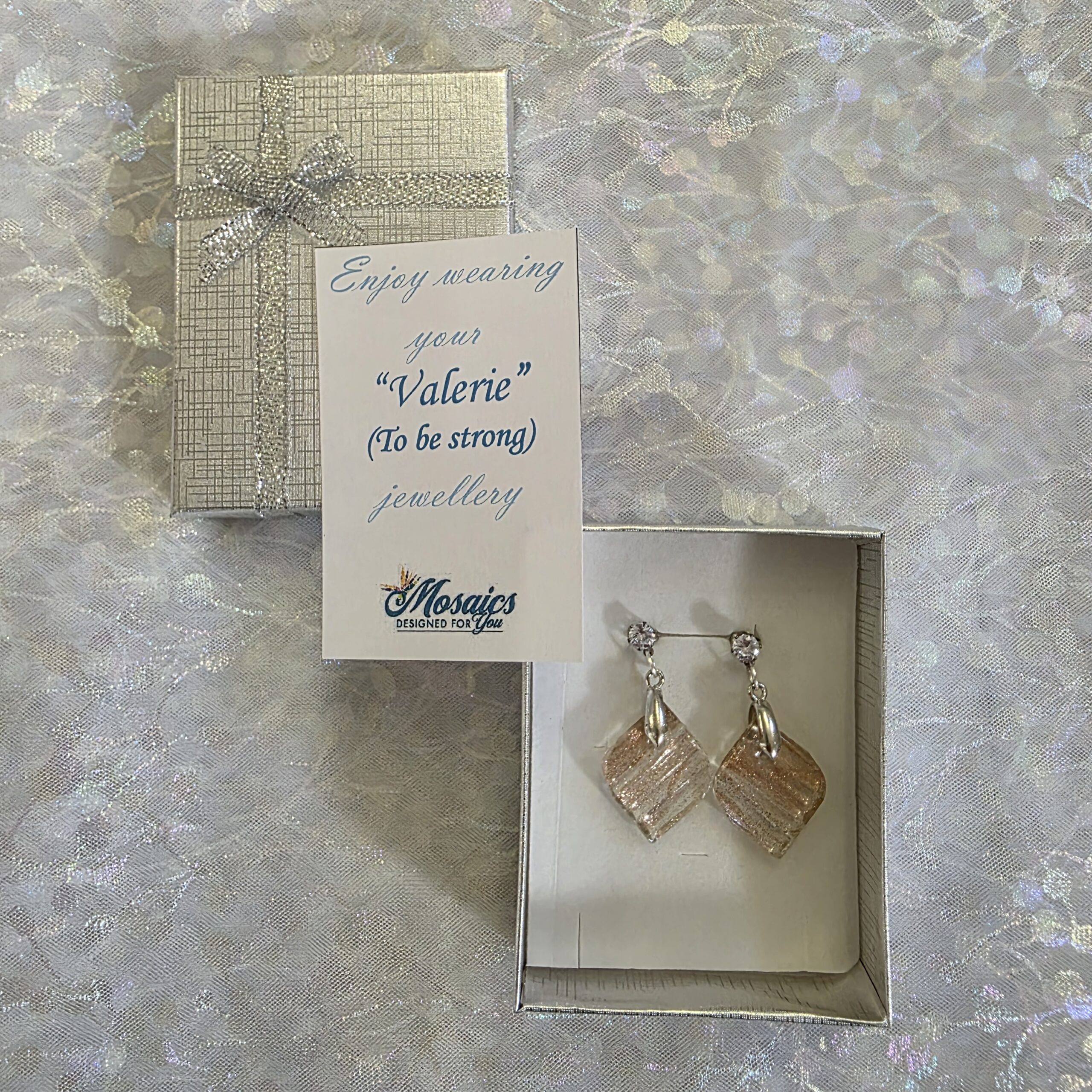Valerie Sparkle Clear Metallic Glass Studs - Image 4