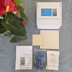 Coaster Mosaic Kit with Blue and Grey tiles