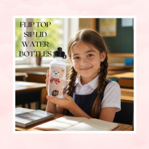 Flip top sip lid water bottles